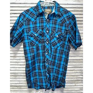Men's Blue Cowboy Legend Pearl Snap Shirt Size Medium